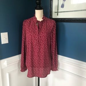 LOFT Blouse, EUC Cranberry Color L